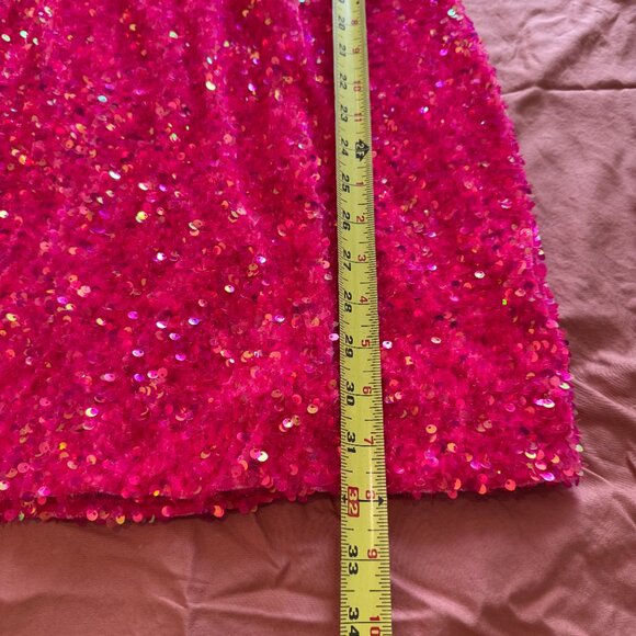 Helsi Rory Stretch Velvet Sequin Mini Dress - French Rose - Large - Picture 9 of 14